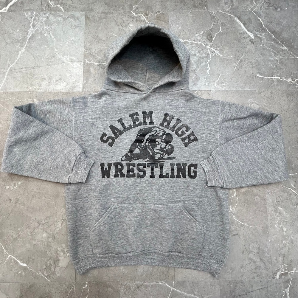 70s Vintage Russell Athletic Salem High Wrestling Hoodie Mens Medium Sweatshirt